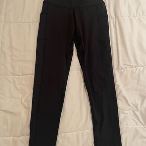 Black Full-Length Leggings with Elastic Waistband